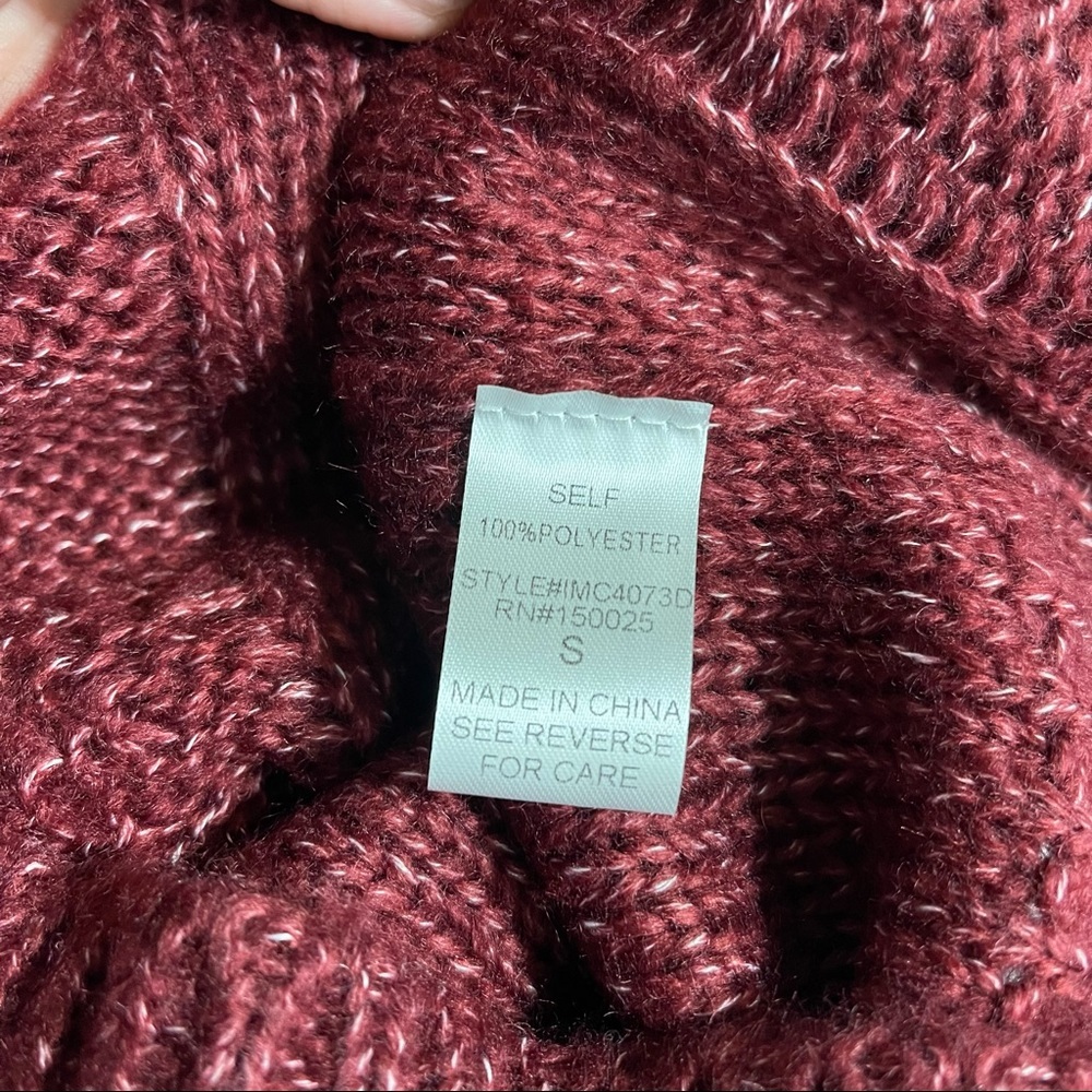 Emory Park Cable Knit Turtleneck Sweaterdress Size S In Burgundy NWT - Picture 11 of 11